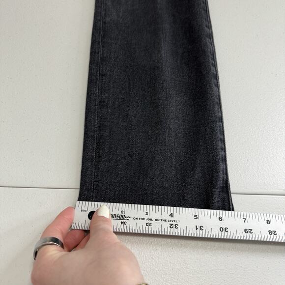 Good American Womens Jeans 6 Black Organic Cotton Blend Good Legs Straight Crop - Picture 7 of 13